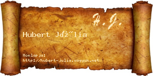 Hubert Júlia névjegykártya