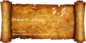 Hubert Júlia névjegykártya